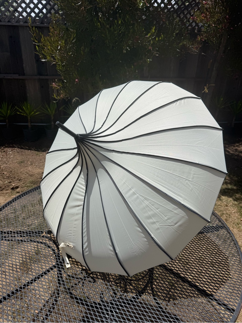 White and Black Spiral Canopy Umbrella